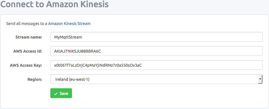 AWS Kinesis homepage